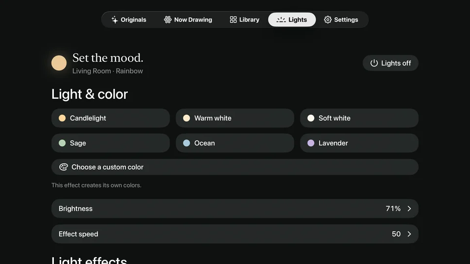 Lighting effects in Sandform for Apple TV