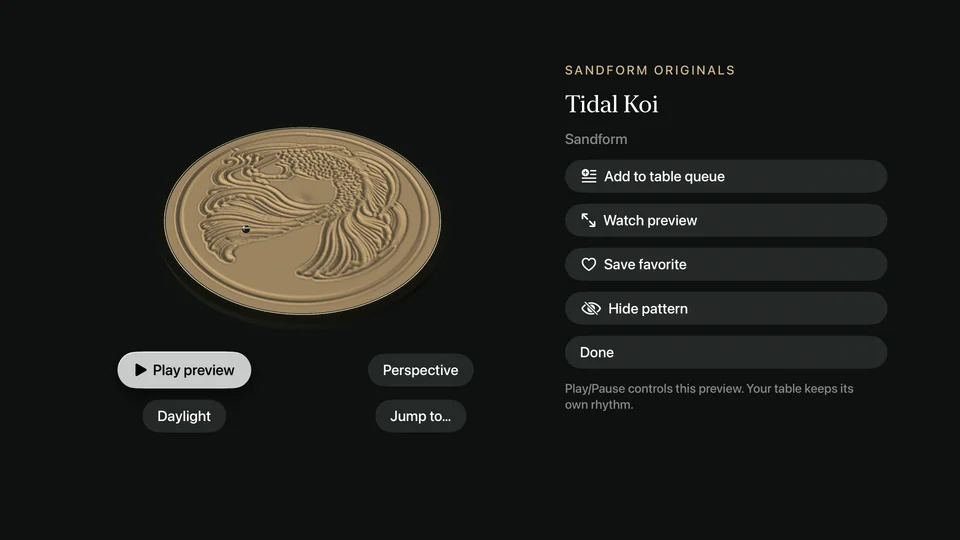 Camera & replay controls in Sandform for Apple TV